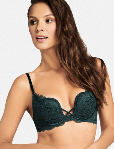 Бюстгальтер планж пуш-ап Esotiq CLAUDIA 39177 изумрудный, Цвет: изумрудный, Размеры: 80C, изображение 3