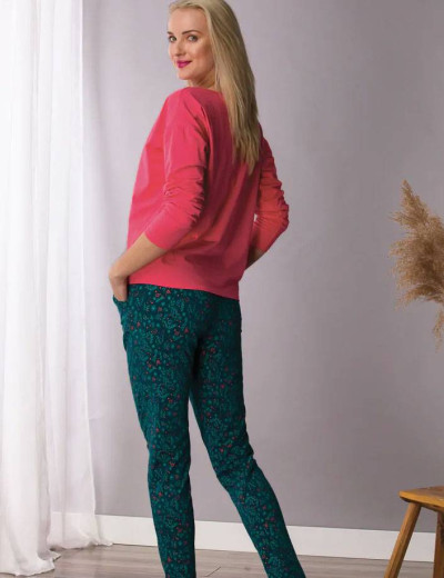 Хлопковый домашний комплект Key LNS 708 B21, Цвет: малиновый/зеленый, Размеры: S, изображение 3