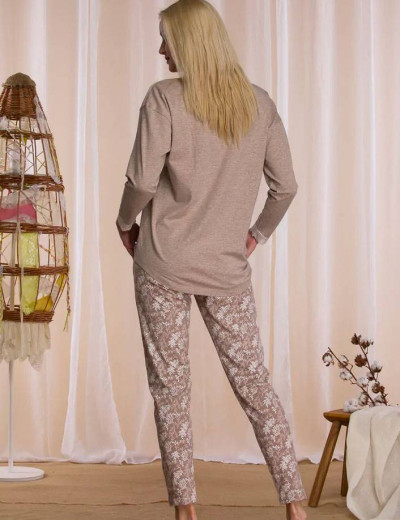 Хлопковая женская пижама Key LNS 934 B21, Цвет: бежевый, Размеры: S, изображение 3