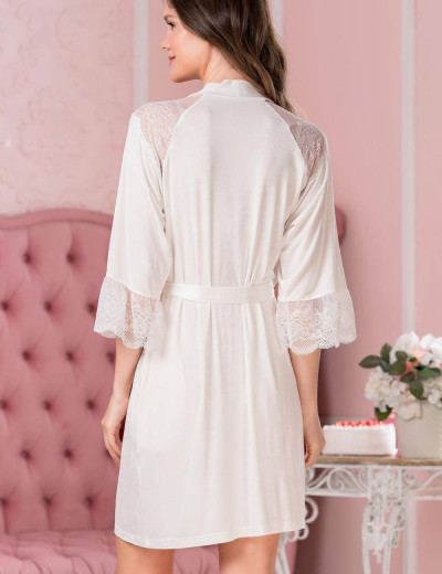 Халат кимоно из вискозы Mia-Amore LETICIA 1673 молочный, Цвет: молочный, Размеры: S/M, изображение 2