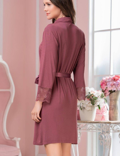 Рубашка-халат из вискозы Mia-Amore LETICIA 1677 какао, Цвет: какао, Размеры: S, изображение 2