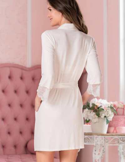 Рубашка-халат из вискозы Mia-Amore LETICIA 1677 молочный, Цвет: молочный, Размеры: L, изображение 2