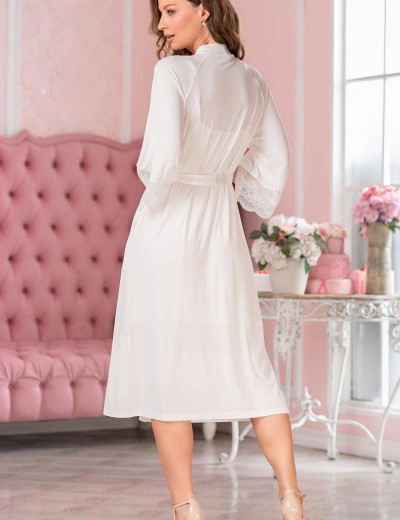 Длинный халат кимоно из вискозы Mia-Amore LETICIA 1679 молочный, Цвет: молочный, Размеры: 2XL/3XL, изображение 2