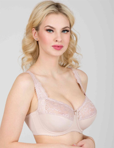 Бюстгальтер мягкий с подкроем Novella 332 серебристый пион, Цвет: серебристый пион, Размеры: 75F, изображение 3