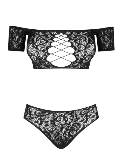 Сексуальный кружевной комплект Obsessive INESSITA, Цвет: черный, Размеры: XL/2XL, изображение 3