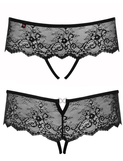 Пикантные трусики с доступом Obsessive MEROSSA PANTIES CROTCHLESS, Цвет: черный, Размеры: L/XL, изображение 3