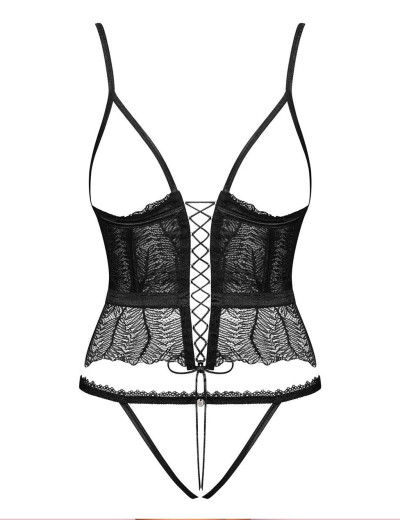 Откровенный корсет Obsessive ROMANESA CORSET, Цвет: черный, Размеры: S/M, изображение 3
