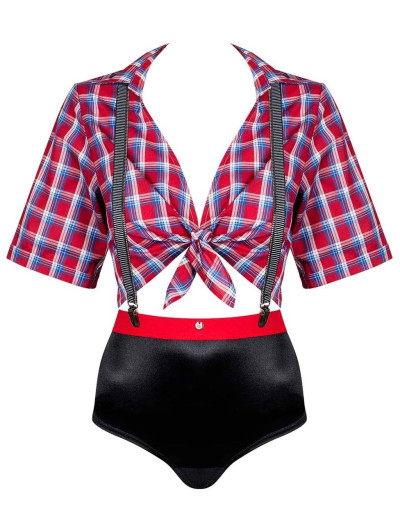 Ролевой костюм Obsessive WORKER GIRL, Цвет: красный/черный, Размеры: L/XL, изображение 3