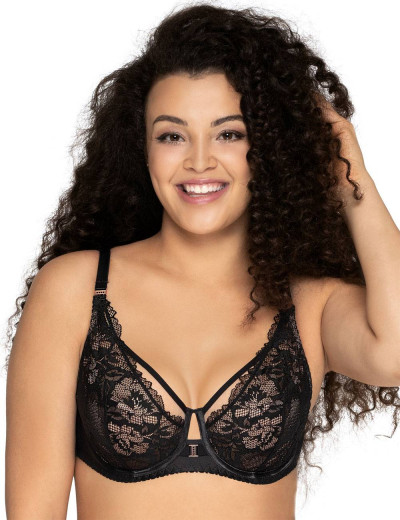 Кружевной мягкий бюстгальтер с подкроем Ava YUCCA 1938 M черный, Цвет: черный, Размеры: 70J, изображение 3