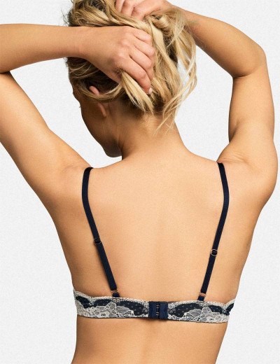 Бюстгальтер бралетт с пуш-ап Esotiq ADORNO 39142 сине-белый, Цвет: темно-синий с белым, Размеры: 70B, изображение 3