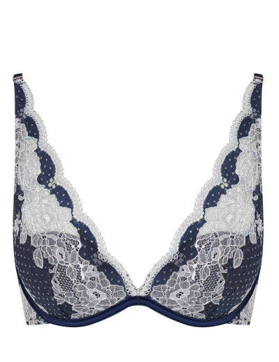 Бюстгальтер бралетт с пуш-ап Esotiq ADORNO 39142 сине-белый, Цвет: темно-синий с белым, Размеры: 70B, изображение 5