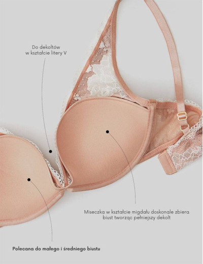 Бюстгальтер бралетт с пуш-ап Esotiq ADORNO 39142 сине-белый, Цвет: темно-синий с белым, Размеры: 70B, изображение 8