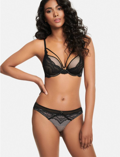 Трусы стринги Esotiq RAMONA 38681, Цвет: черный с бежевым, Размеры: S, изображение 3