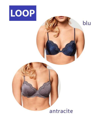 Комплект нижнего белья пуш-ап и бразилиана Infiore LOOP LPO052005, Цвета: blu, Размеры: 80C, изображение 2