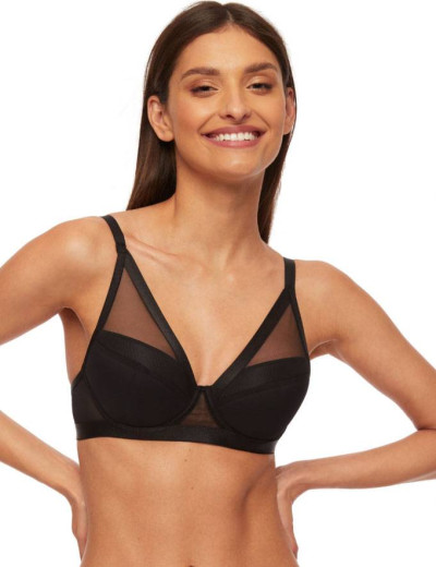Бюстгальтер балконет со съемным пуш-ап Kinga COMFORT 750-PU черный, Цвет: черный, Размеры: 65B, изображение 3