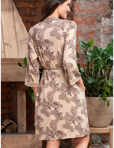 Халат кимоно из трикотажной вискозы Mia-Amore AELITA 1713, Цвет: бежевый, Размеры: L/XL, изображение 2