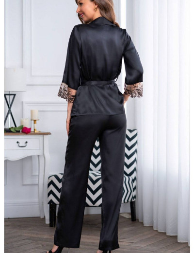 Шелковый комплект-тройка Mia-Amore AMANDA 3635, Цвет: черный, Размеры: M, изображение 3 Шелковый комплект-тройка Mia-Amore AMANDA 3635, Цвет: черный, Размеры: M, изображение 3