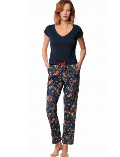 Пижамный комплект из вискозы Nipplex LIVIA PAJAMAS, Цвет: темно-синий, Размеры: L, изображение 2