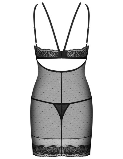 Сексуальная сорочка с трусиками Obsessive ALLASTIA CHEMISE, Цвет: черный, Размеры: S/M, изображение 4