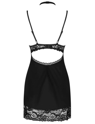 Сексуальная сорочка с трусиками Obsessive RAQUELIA CHEMISE, Цвет: черный, Размеры: S/M, изображение 4
