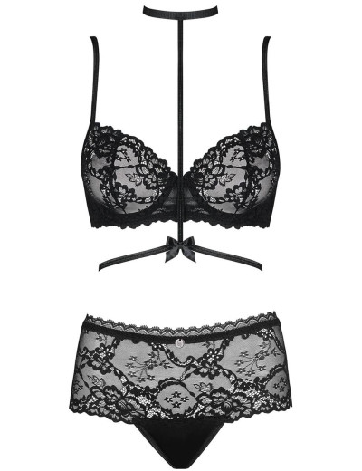 Соблазнительный комплект Obsessive RAQUELIA SET, Цвет: черный, Размеры: S/M, изображение 3