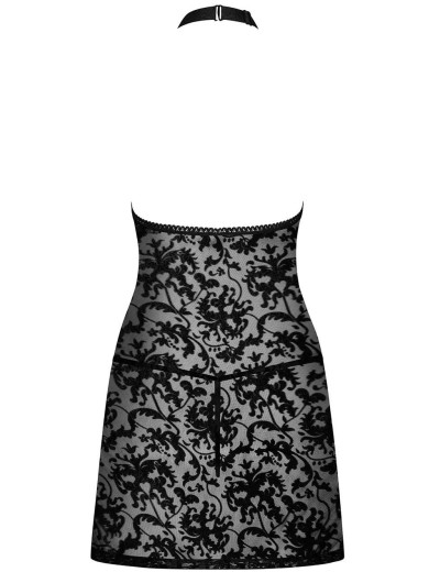 Сексуальная сорочка с трусиками Obsessive SOFTILY CHEMISE, Цвет: черный, Размеры: L/XL, изображение 4