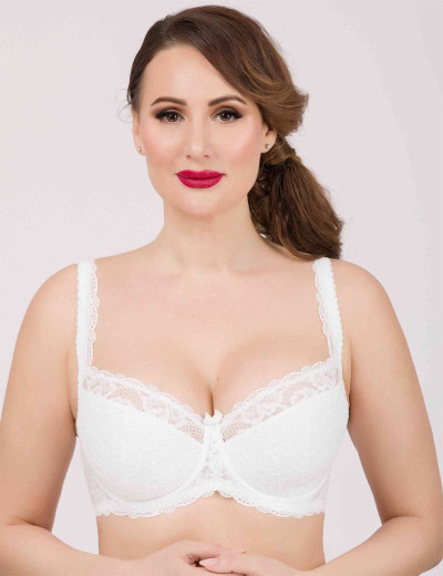 Бюстгальтер балконет Simona M 608 белый, Цвет: белый, Размеры: 70F, изображение 6