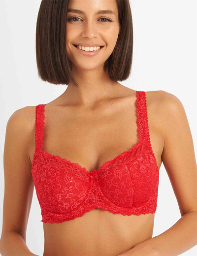 Бюстгальтер балконет Simona M 608 красный, Цвет: красный, Размеры: 95B, изображение 3