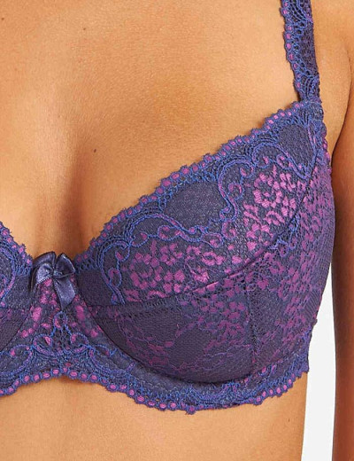Бюстгальтер балконет пуш-ап биколор Simona M 870 батик-сетка, Цвет: батик-сетка, Размеры: 75D, изображение 4