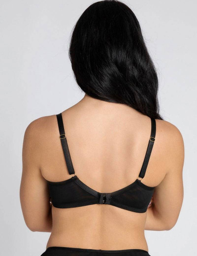 Мягкий французский балконет Subtille IRIS BLACK soft balkonette, Цвет: черный+фуксия, Размеры: 65I, изображение 2