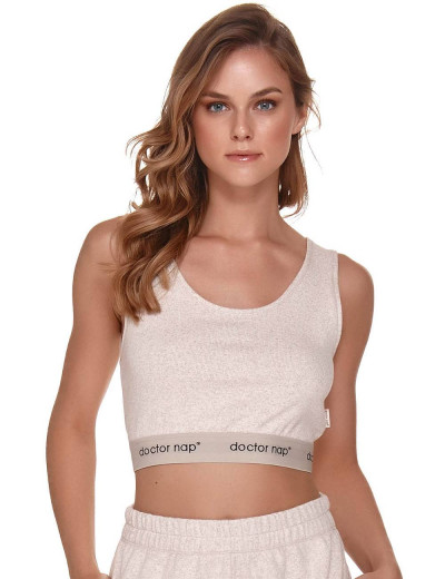 Спортивный топ Doctor Nap TOP.4300 SALT & PEPPER, Цвет: бежевый, Размеры: L, изображение 3