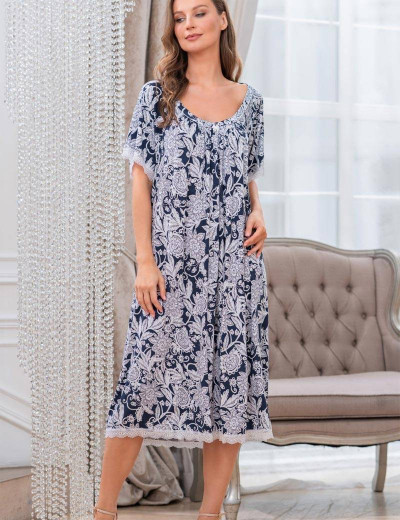Ночная сорочка Mia-Mella MADLEN 6385, Цвет: синий, Размеры: 3XL, изображение 3