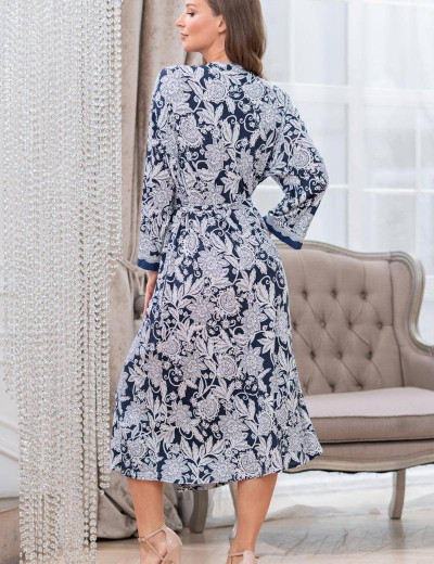 Длинный халат-кимоно Mia-Mella MADLEN 6389, Цвет: синий, Размеры: L/XL, изображение 3