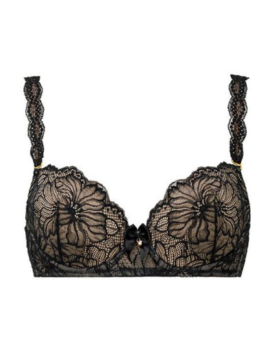 Кружевной комплект Mioocchi LEA 774444 балконет слипы nero/nudo, Цвет: nero/nudo, Размеры: 70C, изображение 4