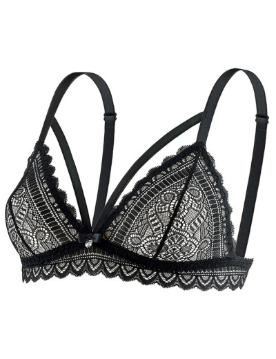 Кружевной бюстгальтер бралетт UNICONF SM27 черный, Цвет: черный, Размеры: 70B, изображение 4