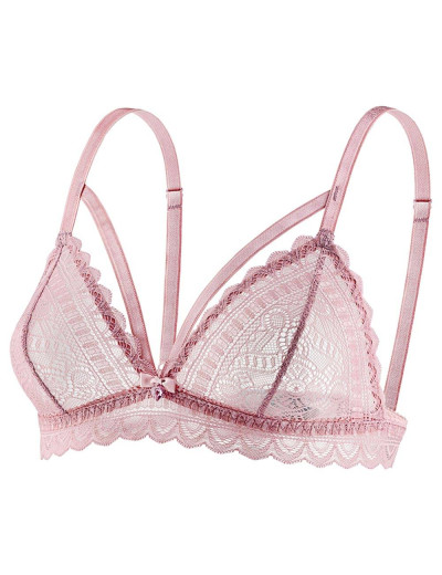 Кружевной бюстгальтер бралетт UNICONF SM27 пудровый, Цвет: пудровый, Размеры: 80B, изображение 3