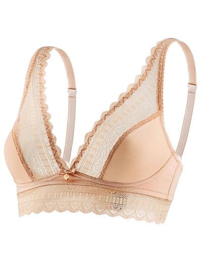 Мягкий бюстгальтер бралетт UNICONF SM29 бежевый, Цвет: бежевый, Размеры: 70B, изображение 3