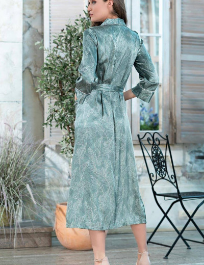 Атласная рубашка-халат Mia-Amore FLORENTINA 7119, Цвет: фисташковый, Размеры: S, изображение 2