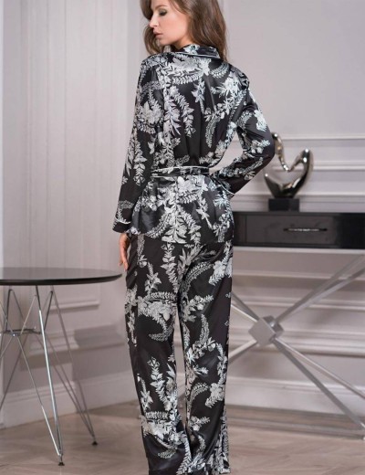 Пижама шелковая Mia-Amore MIRIAM 3486, Цвет: черный, Размеры: XL, изображение 2