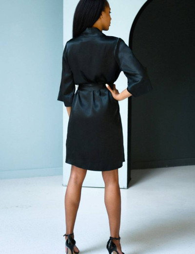 Черный шелковый халат Mia-Mia VANDA 15183, Цвет: черный, Размеры: XL, изображение 2