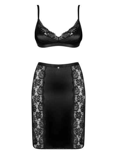 Соблазнительный комплект бюст + юбка Obsessive BLANITA, Цвет: черный, Размеры: S/M, изображение 3