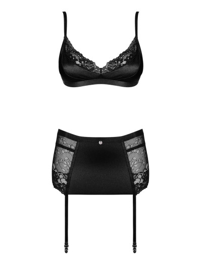 Сексуальный комплект с поясом Obsessive BLANITA SET, Цвет: черный, Размеры: S/M, изображение 3