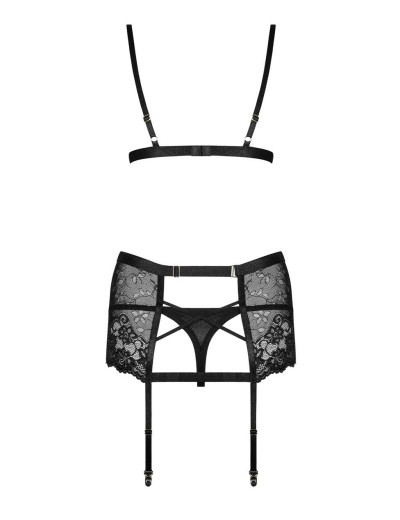 Сексуальный комплект с поясом Obsessive BLANITA SET, Цвет: черный, Размеры: S/M, изображение 4