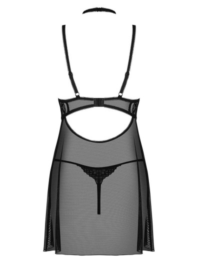 Бэби-долл + стринги Obsessive ELIZENES BABYDOLL, Цвет: черный, Размеры: L/XL, изображение 4