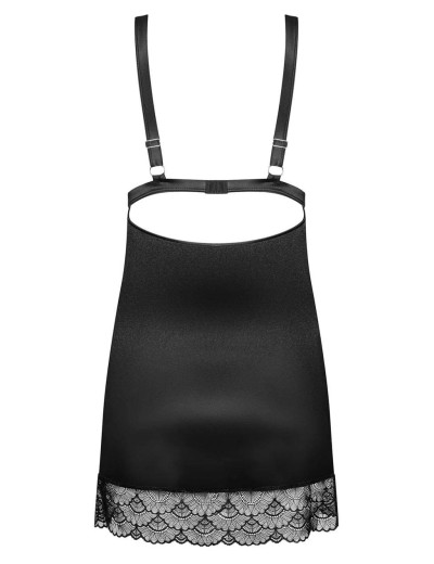 Сексуальная сорочка с трусиками Obsessive ELOISSA CHEMISE, Цвет: черный, Размеры: S/M, изображение 4