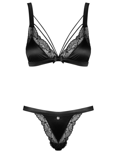 Сексуальный комплект Obsessive ELOISSA SET, Цвет: черный, Размеры: L/XL, изображение 3