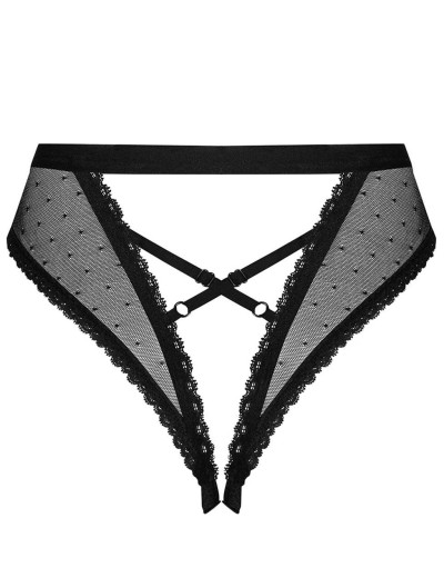 Трусики с доступом Obsessive MAURESS CROTCHLESS PANTIES, Цвет: черный, Размеры: S/M, изображение 4