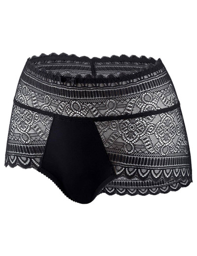 Высокие кружевные слипы UNICONF NM10 черный, Цвет: черный, Размеры: S, изображение 3