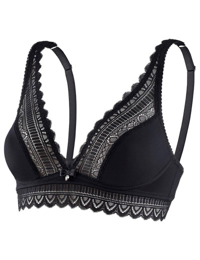 Мягкий бюстгальтер бралетт UNICONF SM29 черный, Цвет: черный, Размеры: 70B, изображение 4