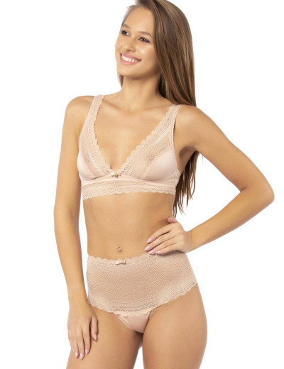 Высокие кружевные стринги UNICONF TM11 бежевый, Цвет: бежевый, Размеры: L, изображение 2